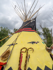 Teepee at the Indian Village on the stampede grounds. © Jeff Whyte