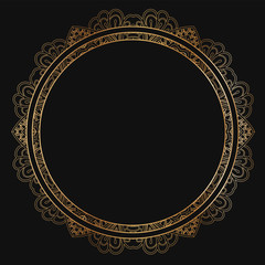 Round lace border frame silhouettes. Can be used for decoration and design photo frame, menu, card, scrapbook, album. Vector Illustration.