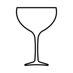 Wine glass line icon. Wider bowl glass drinkware preferred for red wine. Vector Illustration
