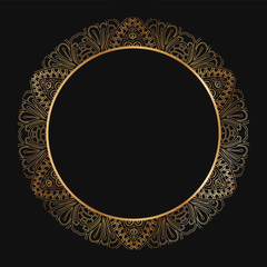 Round lace border frame silhouettes. Can be used for decoration and design photo frame, menu, card, scrapbook, album. Vector Illustration.