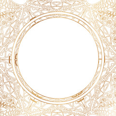 Round lace border frame silhouettes. Can be used for decoration and design photo frame, menu, card, scrapbook, album. Vector Illustration.