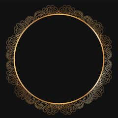 Round lace border frame silhouettes. Can be used for decoration and design photo frame, menu, card, scrapbook, album. Vector Illustration.