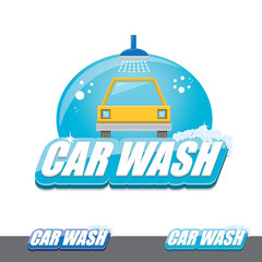 vector Car wash icons set isolated on white.