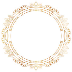 Round lace border frame silhouettes. Can be used for decoration and design photo frame, menu, card, scrapbook, album. Vector Illustration.