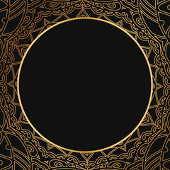 Round lace border frame silhouettes. Can be used for decoration and design photo frame, menu, card, scrapbook, album. Vector Illustration.