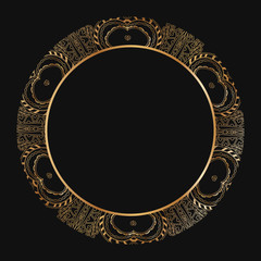 Round lace border frame silhouettes. Can be used for decoration and design photo frame, menu, card, scrapbook, album. Vector Illustration.