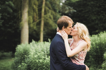 young couple in love having fun and enjoying the beautiful nature
