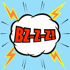 Comic cartoon with lightning effect