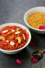 Semiya Kesari /  Vermicelli Kesari - Indian sweet