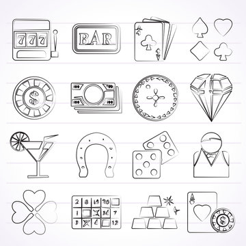 Gambling and Casino icons  - vector icon set 