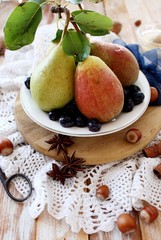 Pears with berries