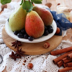 Pears with berries
