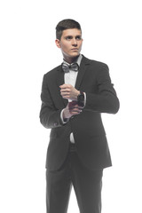 Portrait of a young businessman isolated on white background