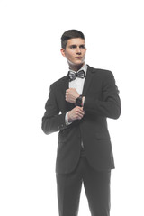 Portrait of a young businessman isolated on white background