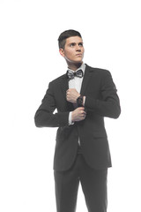 Portrait of a young businessman isolated on white background