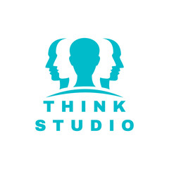 Creative idea, people logo design template.