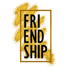 Lettering of the word friendship on the background of Golden spa