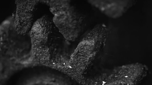 Old rusty gears closeup