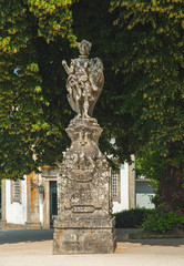 Fototapeta na wymiar Stone statue next to Bom Jesus church in Braga, Portugal