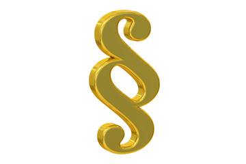 Paragraph Golden Symbol, 3D rendering