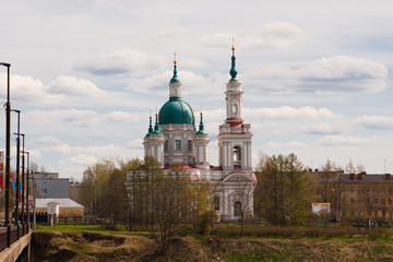 Fototapeta na wymiar The current Cathedral of St. Catherine. Kingisepp of Leningrad oblast, Russia