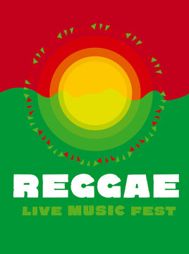 relaxing travel poster in reggae music color. Jamaica tribal sim