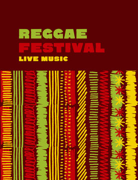 reggae music classic color background. Jamaica poster vector ill