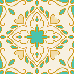 Colorful Moroccan tiles ornaments. Vector illustration