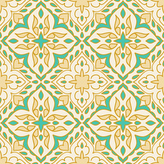 Colorful Moroccan tiles ornaments. Vector illustration