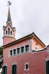 Fototapeta na wymiar Famous Park Guell in Barcelona, Spain. The Gaudi House Museum.