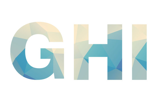 Modern bold font letters siluhette with poligonal background