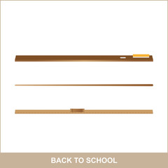 Back to school, school supplies, ruler, chalk and sponge.