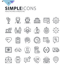 Obraz na płótnie Canvas Modern thin line medical icons. Premium quality outline symbol collection for web design, mobile app, graphic design. Mono linear pictograms, infographics and web elements pack.
