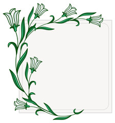 Color frame with abstract flowers. Vector clip art.