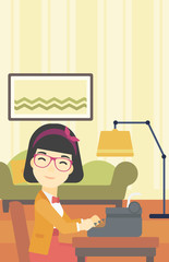 Reporter working at typewriter.