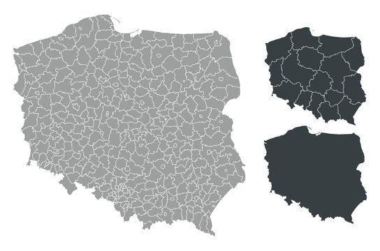Detalied Poland map