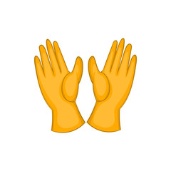 Rubber gloves icon in cartoon style isolated on white background. Cleaning symbol