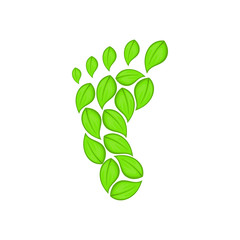 Eco footprint icon in cartoon style isolated on white background. Ecology symbol