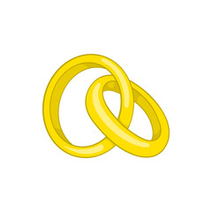 Engagement rings icon in cartoon style isolated on white background. Wedding symbol