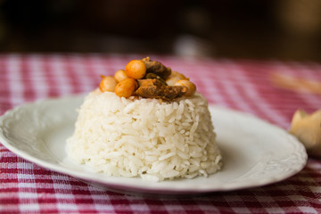 Baked beans on a rice / Kuru Fasulye.