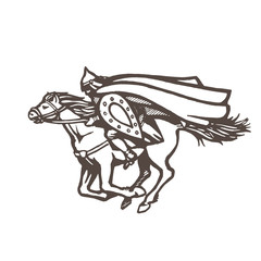Sketch illustration of a galloping knight