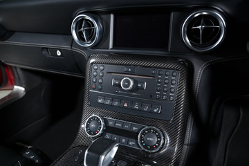 Obraz na płótnie Canvas Control panel of sports car 
