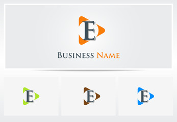 Play triangle letter logo