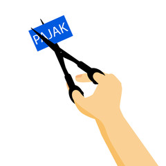 illustration for Pajak (tax in indonesia language) cutting or amnesty, isolated on white