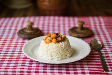 Baked beans on a rice / Kuru Fasulye.