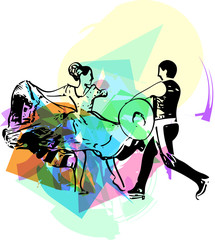 Illustration of Couple dancing