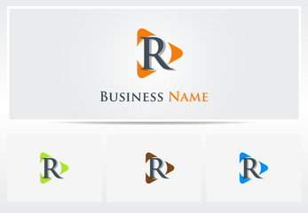 Play triangle letter logo