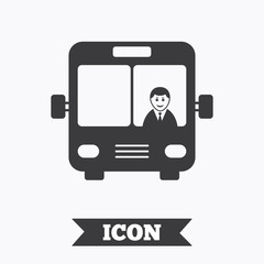 Bus sign icon. Public transport symbol.