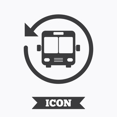 Bus shuttle icon. Public transport stop symbol.
