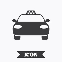 Taxi car sign icon. Public transport symbol.